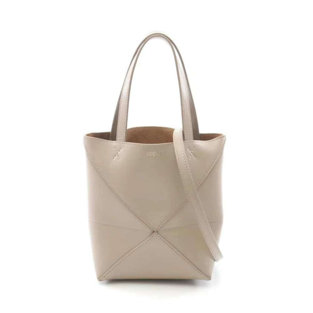 Loewe Puzzlefold Handbag Leather Beige